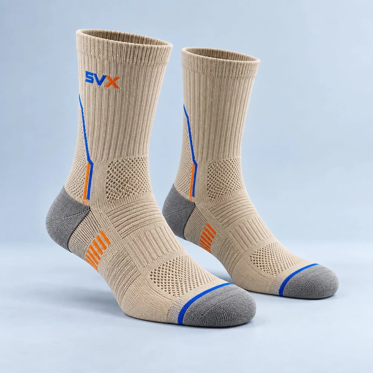 Sandstone Motion Trek Crew custom sock development example