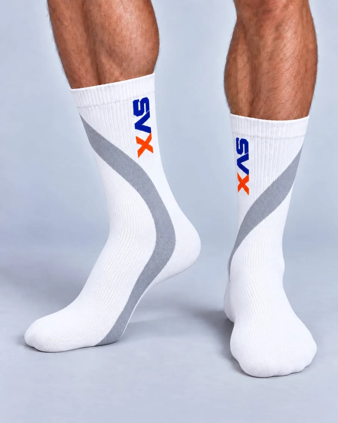 Glacier Curve Crew custom sock development example