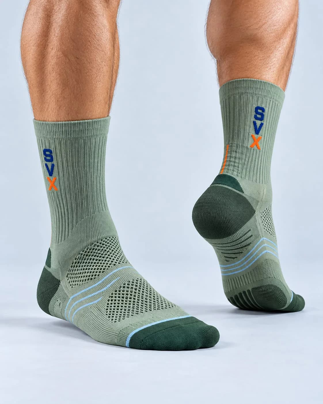 Trail Sage Performance Crew custom sock development example